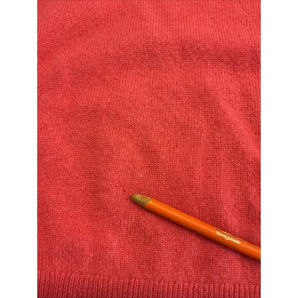 Tahari 100% 2-ply Cashmere Orange V-neck Sweater Size S Luxury - Picture 5 of 8